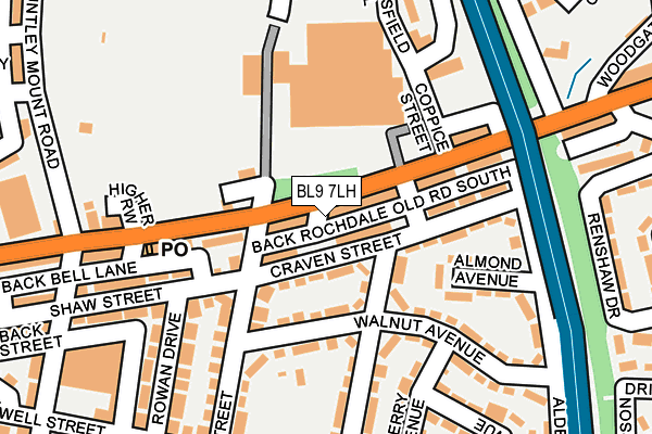 BL9 7LH map - OS OpenMap – Local (Ordnance Survey) BL9 7LH map - OS OpenMap – Local (Ordnance Survey)