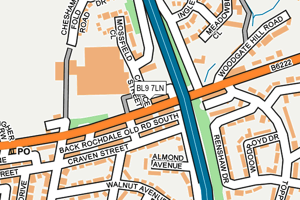 BL9 7LN map - OS OpenMap – Local (Ordnance Survey) BL9 7LN map - OS OpenMap – Local (Ordnance Survey)