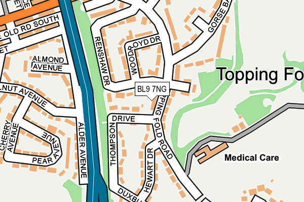 BL9 7NG map - OS OpenMap – Local (Ordnance Survey) BL9 7NG map - OS OpenMap – Local (Ordnance Survey)