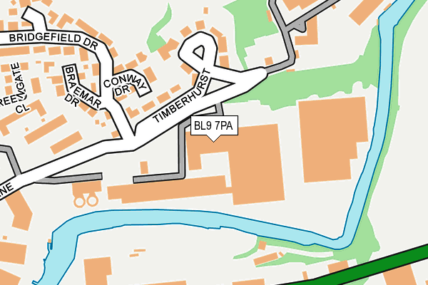 BL9 7PA map - OS OpenMap – Local (Ordnance Survey) BL9 7PA map - OS OpenMap – Local (Ordnance Survey)