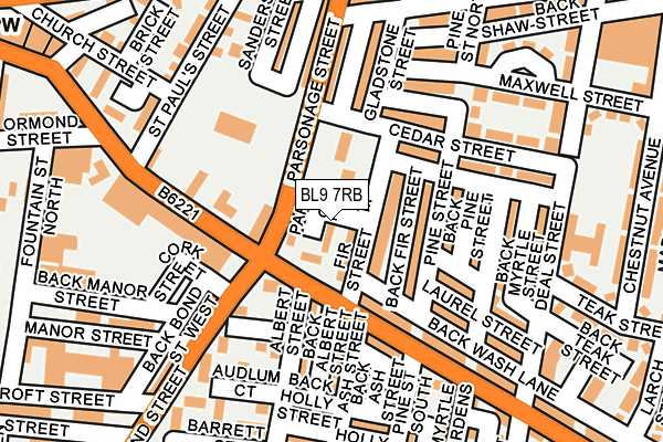 BL9 7RB map - OS OpenMap – Local (Ordnance Survey) BL9 7RB map - OS OpenMap – Local (Ordnance Survey)