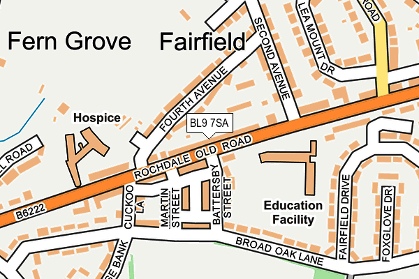 BL9 7SA map - OS OpenMap – Local (Ordnance Survey)