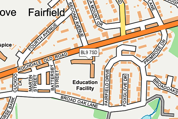 BL9 7SD map - OS OpenMap – Local (Ordnance Survey) BL9 7SD map - OS OpenMap – Local (Ordnance Survey)