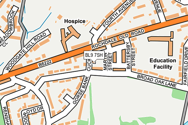BL9 7SH map - OS OpenMap – Local (Ordnance Survey) BL9 7SH map - OS OpenMap – Local (Ordnance Survey)