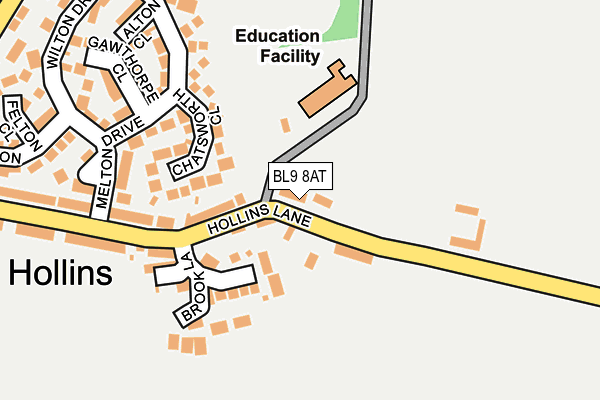 BL9 8AT map - OS OpenMap – Local (Ordnance Survey) BL9 8AT map - OS OpenMap – Local (Ordnance Survey)