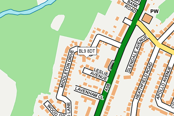 BL9 8DT map - OS OpenMap – Local (Ordnance Survey) BL9 8DT map - OS OpenMap – Local (Ordnance Survey)