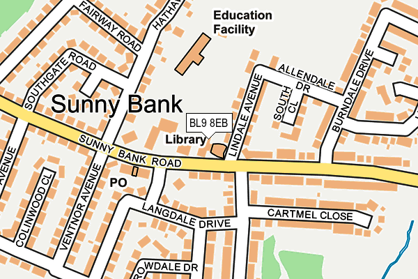 BL9 8EB map - OS OpenMap – Local (Ordnance Survey)