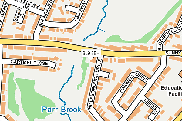 BL9 8EH map - OS OpenMap – Local (Ordnance Survey) BL9 8EH map - OS OpenMap – Local (Ordnance Survey)