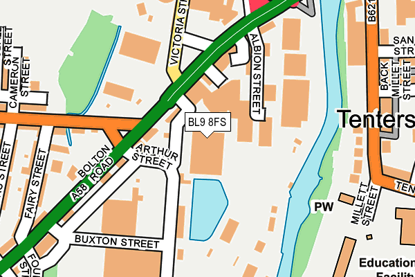 BL9 8FS map - OS OpenMap – Local (Ordnance Survey)