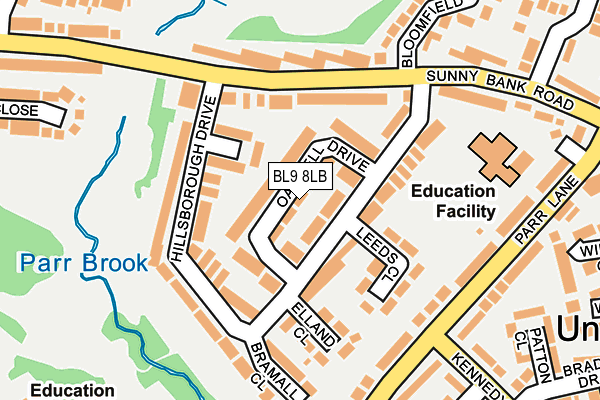 BL9 8LB map - OS OpenMap – Local (Ordnance Survey) BL9 8LB map - OS OpenMap – Local (Ordnance Survey)