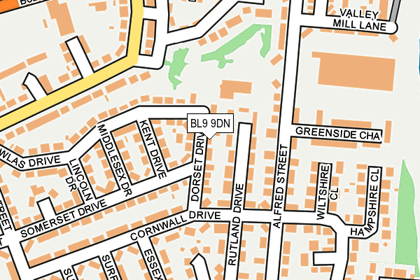 BL9 9DN map - OS OpenMap – Local (Ordnance Survey) BL9 9DN map - OS OpenMap – Local (Ordnance Survey)