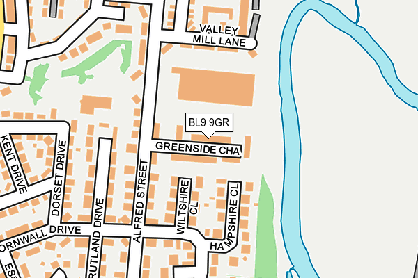 BL9 9GR map - OS OpenMap – Local (Ordnance Survey) BL9 9GR map - OS OpenMap – Local (Ordnance Survey)