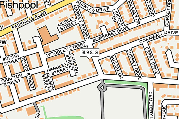 BL9 9JG map - OS OpenMap – Local (Ordnance Survey) BL9 9JG map - OS OpenMap – Local (Ordnance Survey)