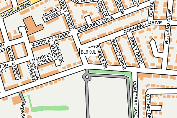 BL9 9JL map - OS OpenMap – Local (Ordnance Survey) BL9 9JL map - OS OpenMap – Local (Ordnance Survey)