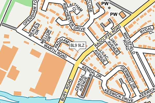 BL9 9LZ map - OS OpenMap – Local (Ordnance Survey) BL9 9LZ map - OS OpenMap – Local (Ordnance Survey)