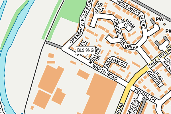 BL9 9NG map - OS OpenMap – Local (Ordnance Survey) BL9 9NG map - OS OpenMap – Local (Ordnance Survey)