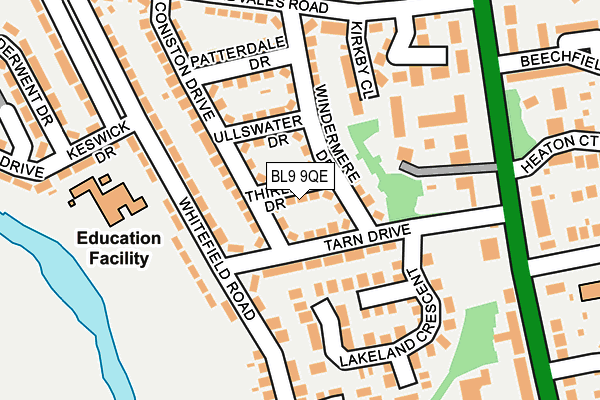 BL9 9QE map - OS OpenMap – Local (Ordnance Survey) BL9 9QE map - OS OpenMap – Local (Ordnance Survey)