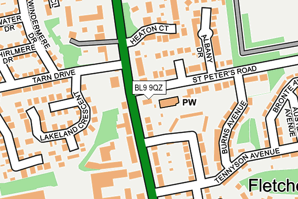 BL9 9QZ map - OS OpenMap – Local (Ordnance Survey) BL9 9QZ map - OS OpenMap – Local (Ordnance Survey)