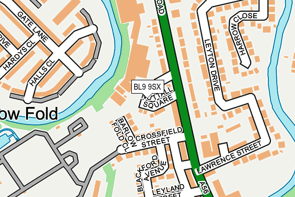 BL9 9SX map - OS OpenMap – Local (Ordnance Survey) BL9 9SX map - OS OpenMap – Local (Ordnance Survey)
