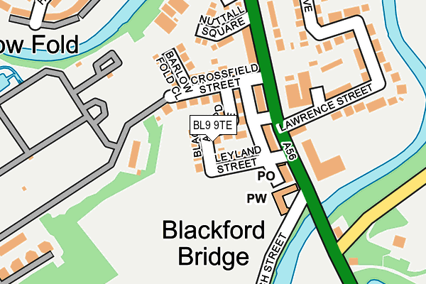BL9 9TE map - OS OpenMap – Local (Ordnance Survey) BL9 9TE map - OS OpenMap – Local (Ordnance Survey)