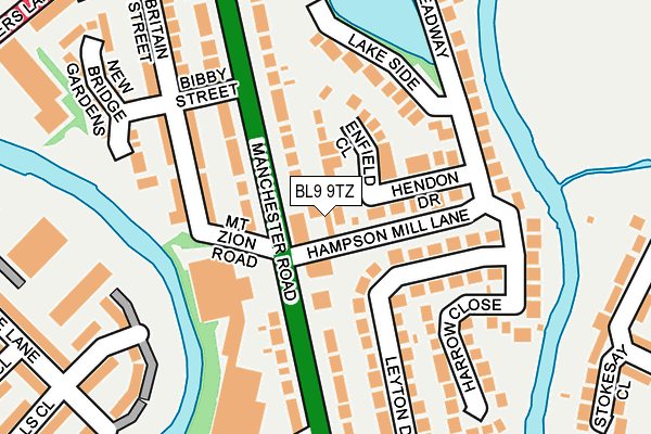 BL9 9TZ map - OS OpenMap – Local (Ordnance Survey) BL9 9TZ map - OS OpenMap – Local (Ordnance Survey)