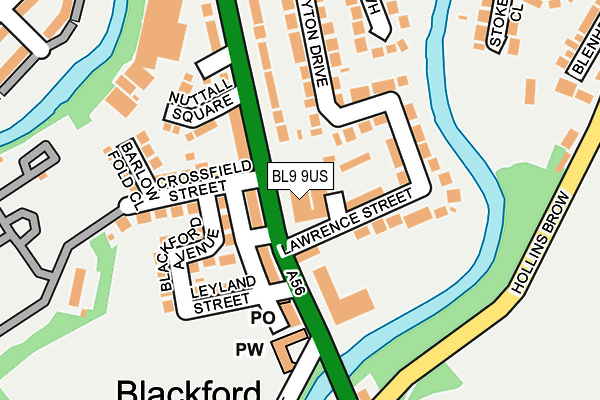 BL9 9US map - OS OpenMap – Local (Ordnance Survey) BL9 9US map - OS OpenMap – Local (Ordnance Survey)