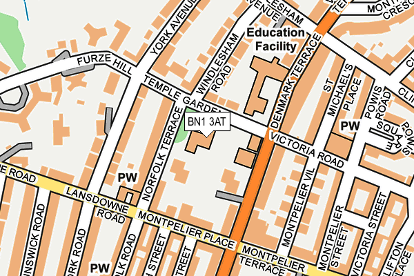 BN1 3AT map - OS OpenMap – Local (Ordnance Survey) BN1 3AT map - OS OpenMap – Local (Ordnance Survey)
