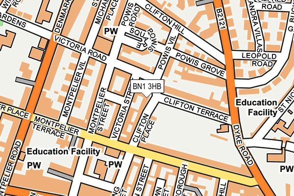 BN1 3HB map - OS OpenMap – Local (Ordnance Survey)