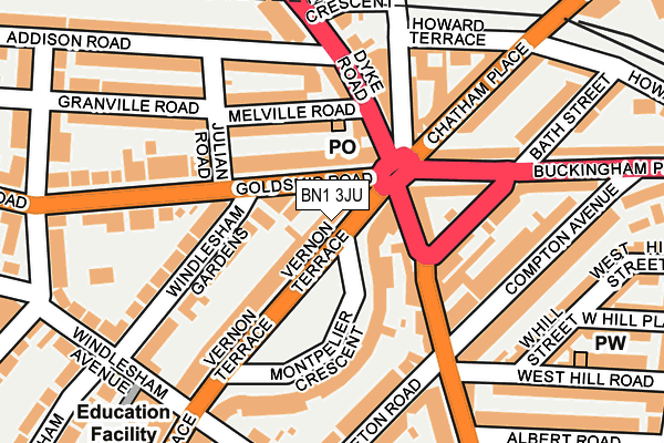 BN1 3JU map - OS OpenMap – Local (Ordnance Survey) BN1 3JU map - OS OpenMap – Local (Ordnance Survey)