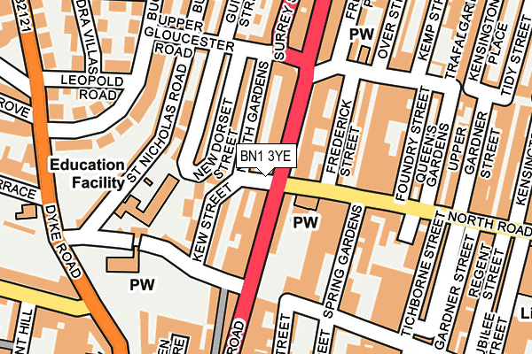 BN1 3YE map - OS OpenMap – Local (Ordnance Survey) BN1 3YE map - OS OpenMap – Local (Ordnance Survey)