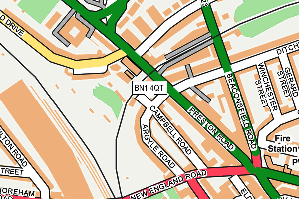 BN1 4QT map - OS OpenMap – Local (Ordnance Survey) BN1 4QT map - OS OpenMap – Local (Ordnance Survey)