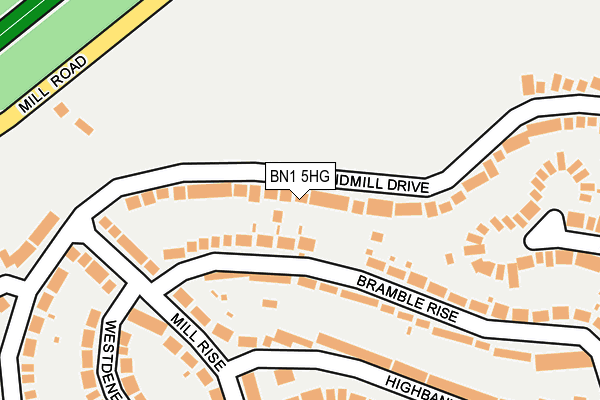 BN1 5HG map - OS OpenMap – Local (Ordnance Survey) BN1 5HG map - OS OpenMap – Local (Ordnance Survey)