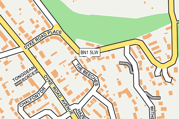 BN1 5LW map - OS OpenMap – Local (Ordnance Survey) BN1 5LW map - OS OpenMap – Local (Ordnance Survey)