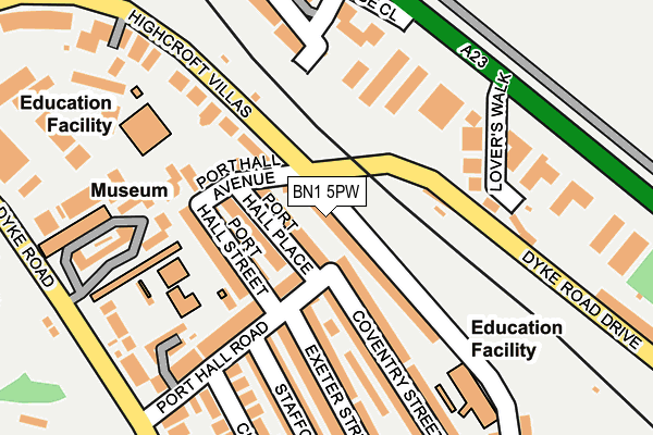 BN1 5PW map - OS OpenMap – Local (Ordnance Survey)