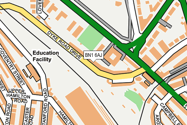 BN1 6AJ map - OS OpenMap – Local (Ordnance Survey) BN1 6AJ map - OS OpenMap – Local (Ordnance Survey)