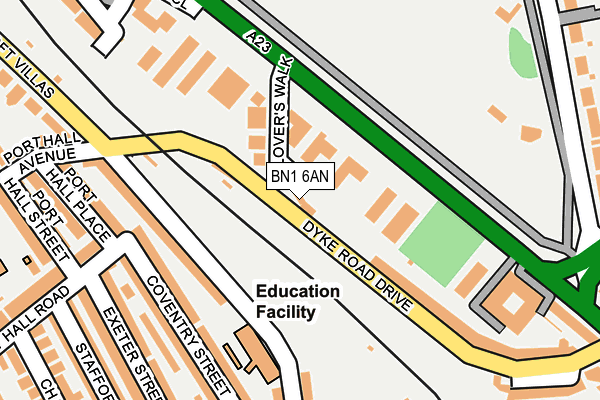 BN1 6AN map - OS OpenMap – Local (Ordnance Survey) BN1 6AN map - OS OpenMap – Local (Ordnance Survey)