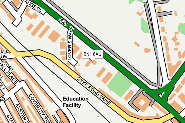 BN1 6AU map - OS OpenMap – Local (Ordnance Survey) BN1 6AU map - OS OpenMap – Local (Ordnance Survey)