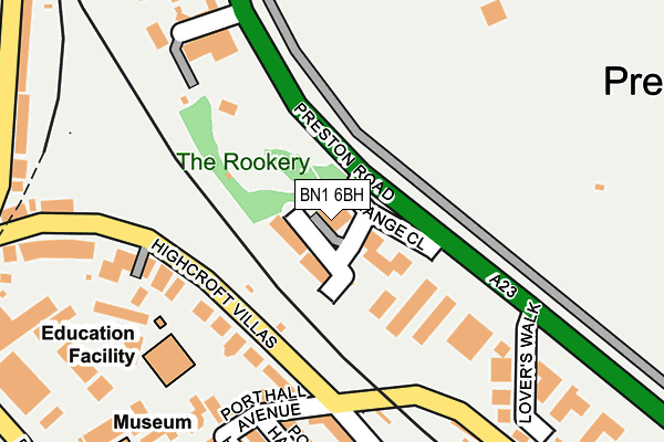 BN1 6BH map - OS OpenMap – Local (Ordnance Survey)