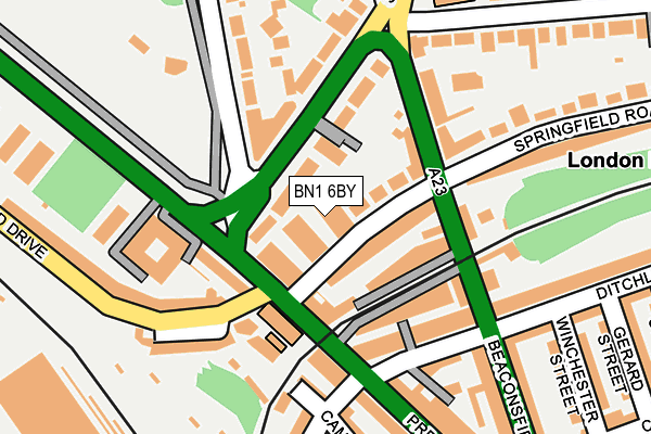 BN1 6BY map - OS OpenMap – Local (Ordnance Survey) BN1 6BY map - OS OpenMap – Local (Ordnance Survey)