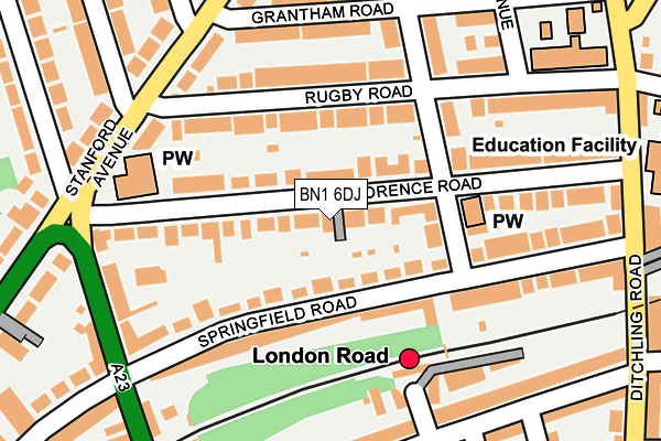 BN1 6DJ map - OS OpenMap – Local (Ordnance Survey) BN1 6DJ map - OS OpenMap – Local (Ordnance Survey)