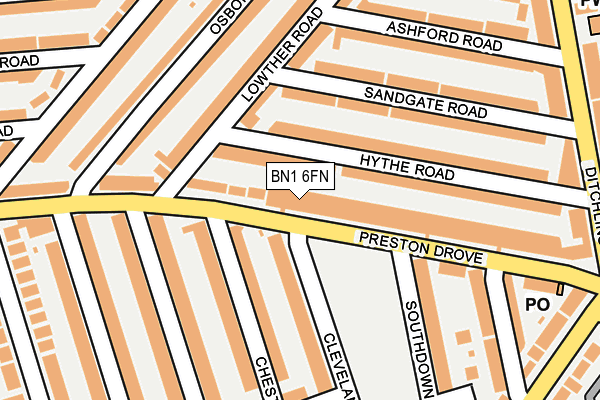 BN1 6FN map - OS OpenMap – Local (Ordnance Survey) BN1 6FN map - OS OpenMap – Local (Ordnance Survey)