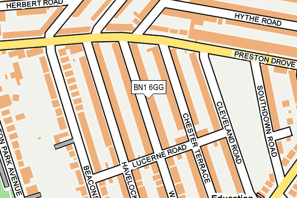 BN1 6GG map - OS OpenMap – Local (Ordnance Survey) BN1 6GG map - OS OpenMap – Local (Ordnance Survey)