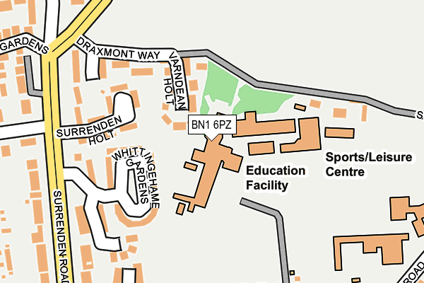 BN1 6PZ map - OS OpenMap – Local (Ordnance Survey)