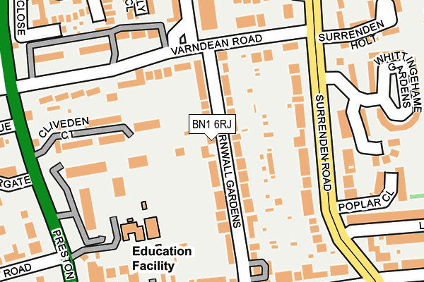 BN1 6RJ map - OS OpenMap – Local (Ordnance Survey) BN1 6RJ map - OS OpenMap – Local (Ordnance Survey)