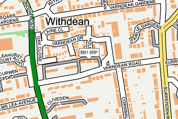 BN1 6RP map - OS OpenMap – Local (Ordnance Survey)