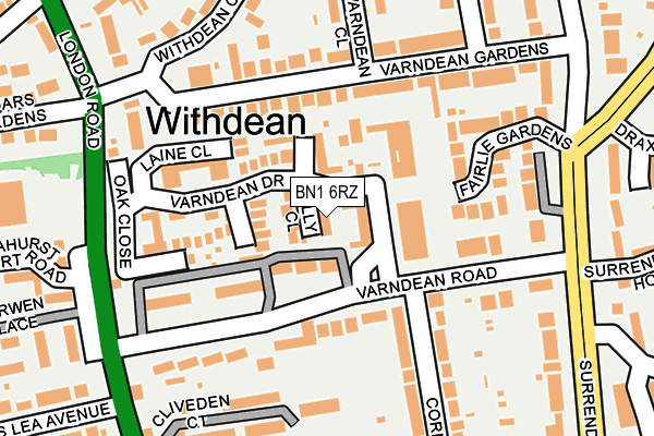BN1 6RZ map - OS OpenMap – Local (Ordnance Survey)