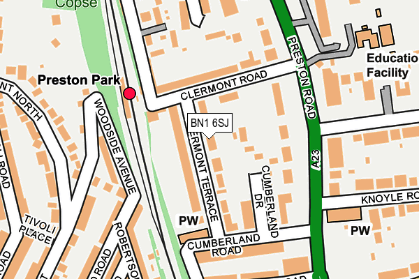 BN1 6SJ map - OS OpenMap – Local (Ordnance Survey)