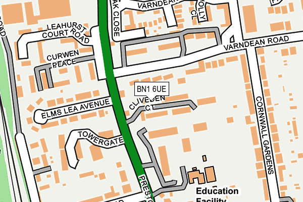 BN1 6UE map - OS OpenMap – Local (Ordnance Survey)