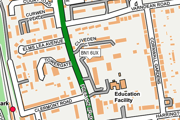 BN1 6UX map - OS OpenMap – Local (Ordnance Survey) BN1 6UX map - OS OpenMap – Local (Ordnance Survey)