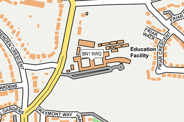 BN1 6WQ map - OS OpenMap – Local (Ordnance Survey) BN1 6WQ map - OS OpenMap – Local (Ordnance Survey)